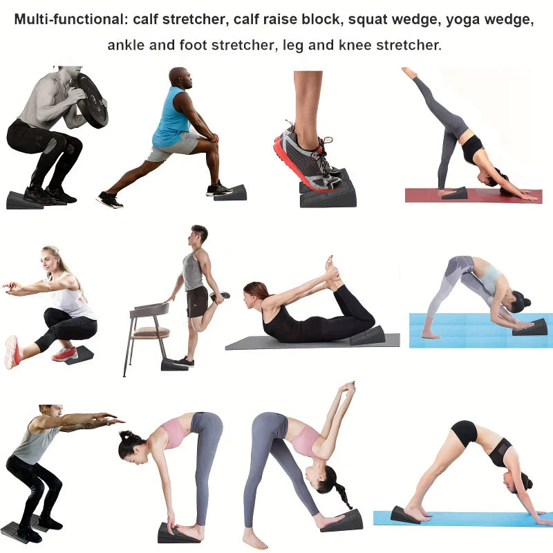 3pcs adjustable non-slip squat wedge blocks for deadlift and stretching - product image