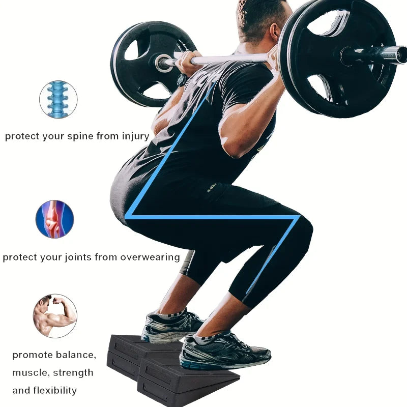 3pcs adjustable non-slip squat wedge blocks for deadlift and stretching - product image