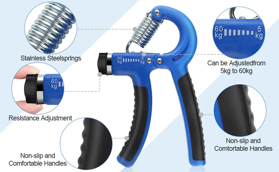 5pcs adjustable finger grip strength trainer for hand rehabilitation - product image
