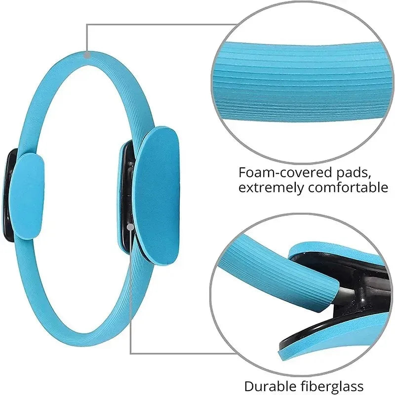 7-piece pilates set with pilates ring mini ball resistance band and yoga tube - product image