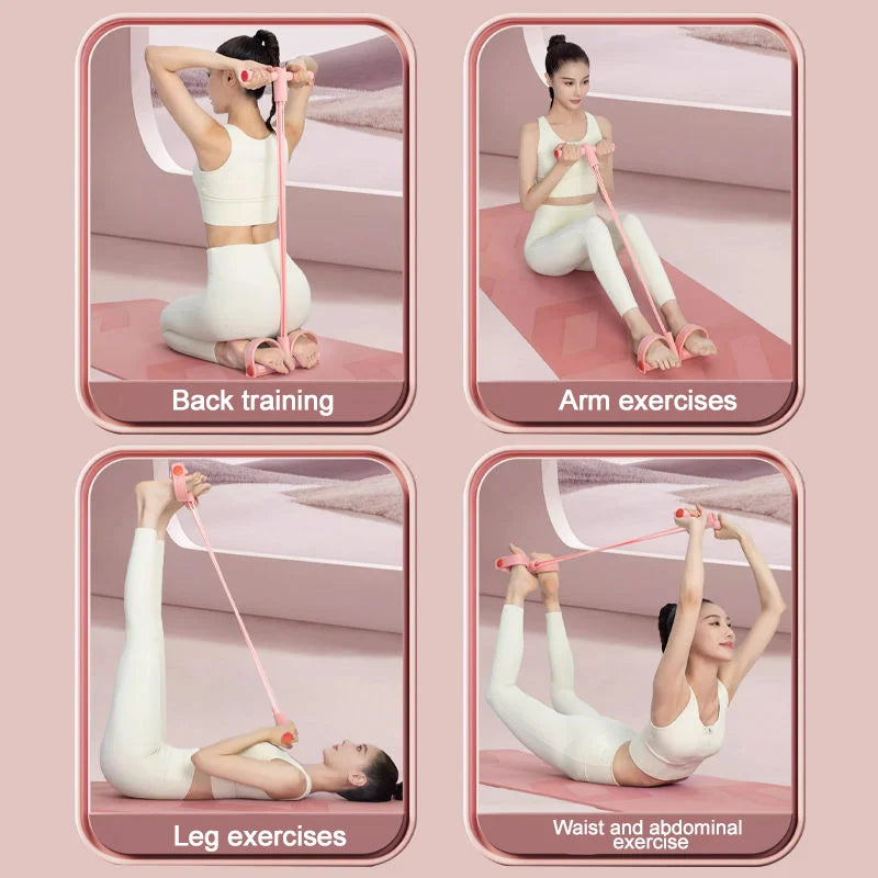 8-shaped resistance band chest expander with thickened foam handles for strength training - product image