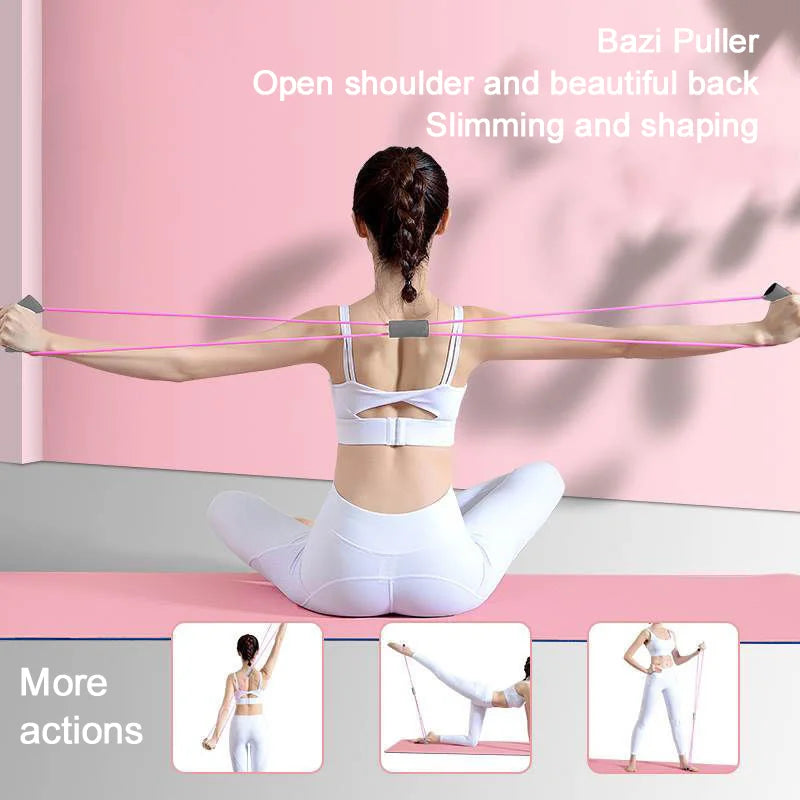 8-shaped resistance band chest expander with thickened foam handles for strength training - product image