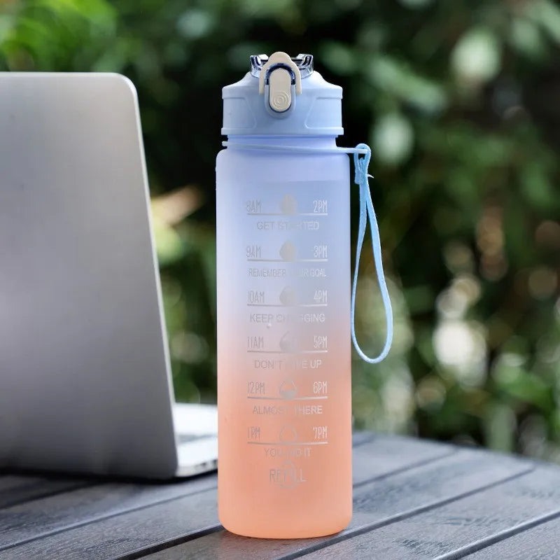 900ml high temperature resistant sports water bottle with silicone straw - product image