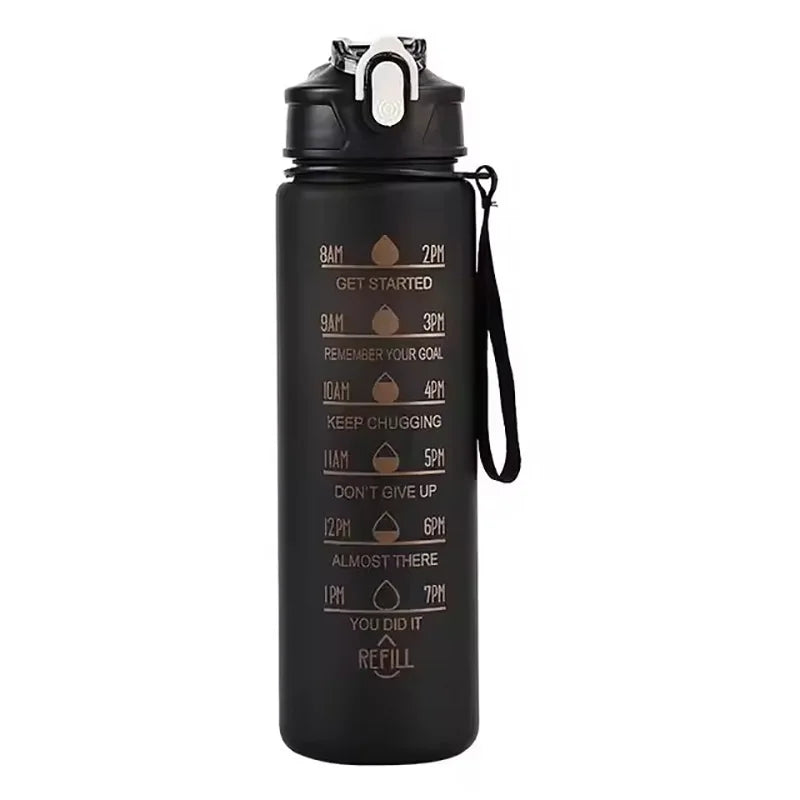 900ml high temperature resistant sports water bottle with silicone straw - product image