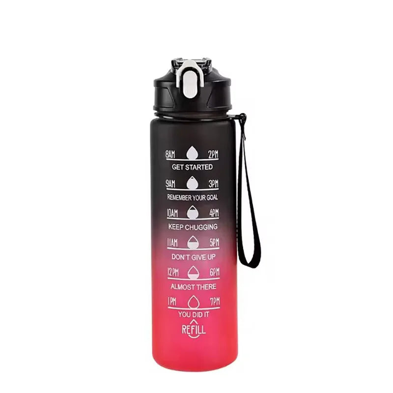 900ml high temperature resistant sports water bottle with silicone straw - product image