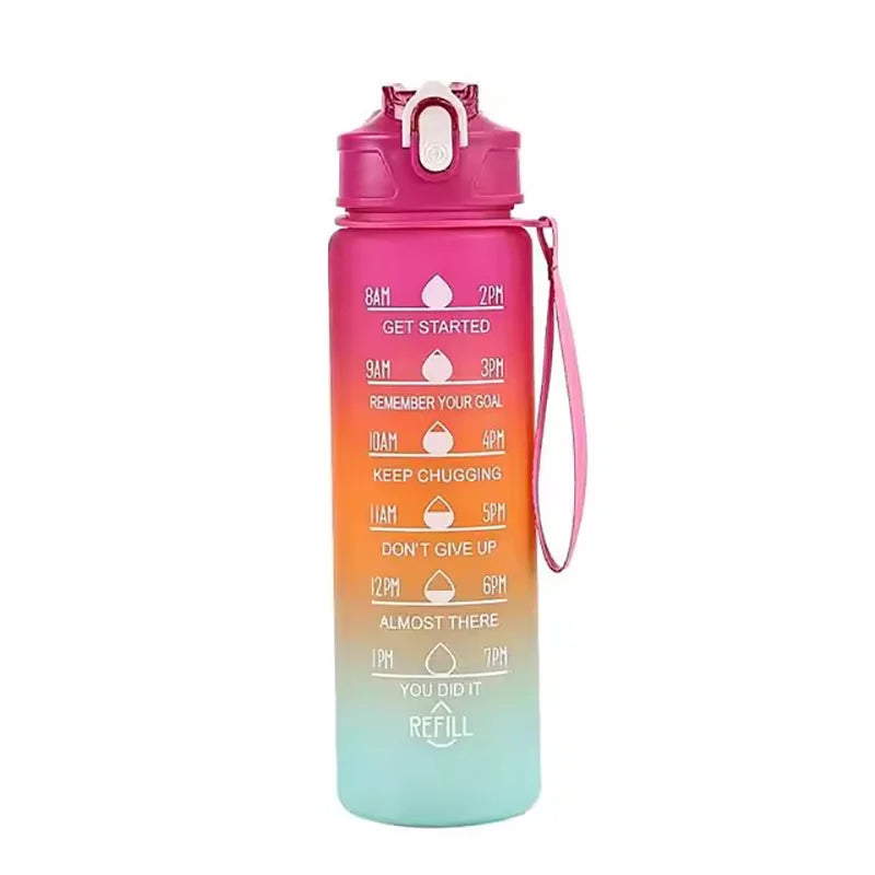 900ml high temperature resistant sports water bottle with silicone straw - product image