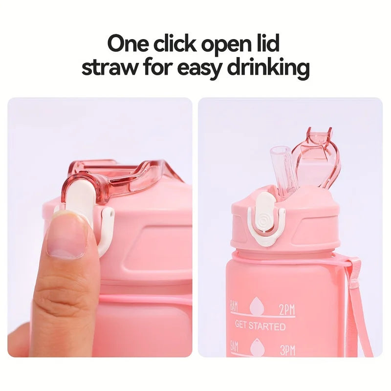 900ml high temperature resistant sports water bottle with silicone straw - product image