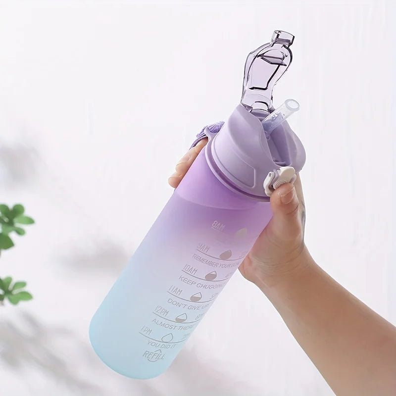 900ml high temperature resistant sports water bottle with silicone straw - product image