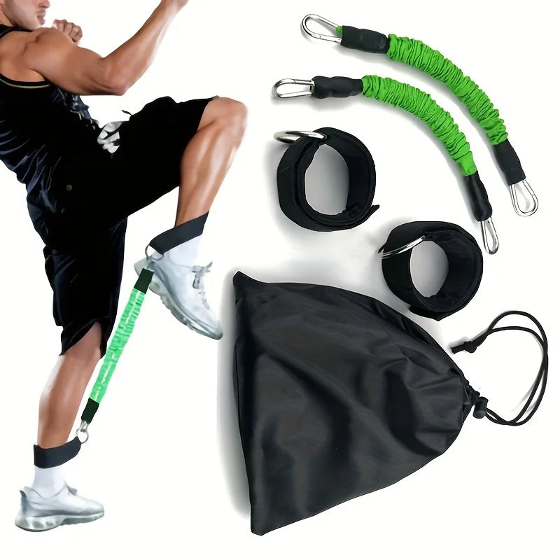 Adjustable ankle strap resistance band set for hip and leg muscle training - product image