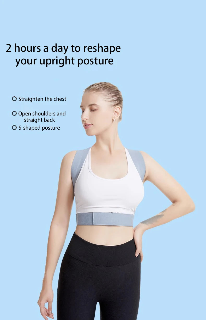 Adjustable back support posture corrector belt for shoulder and lumbar alignment - product image