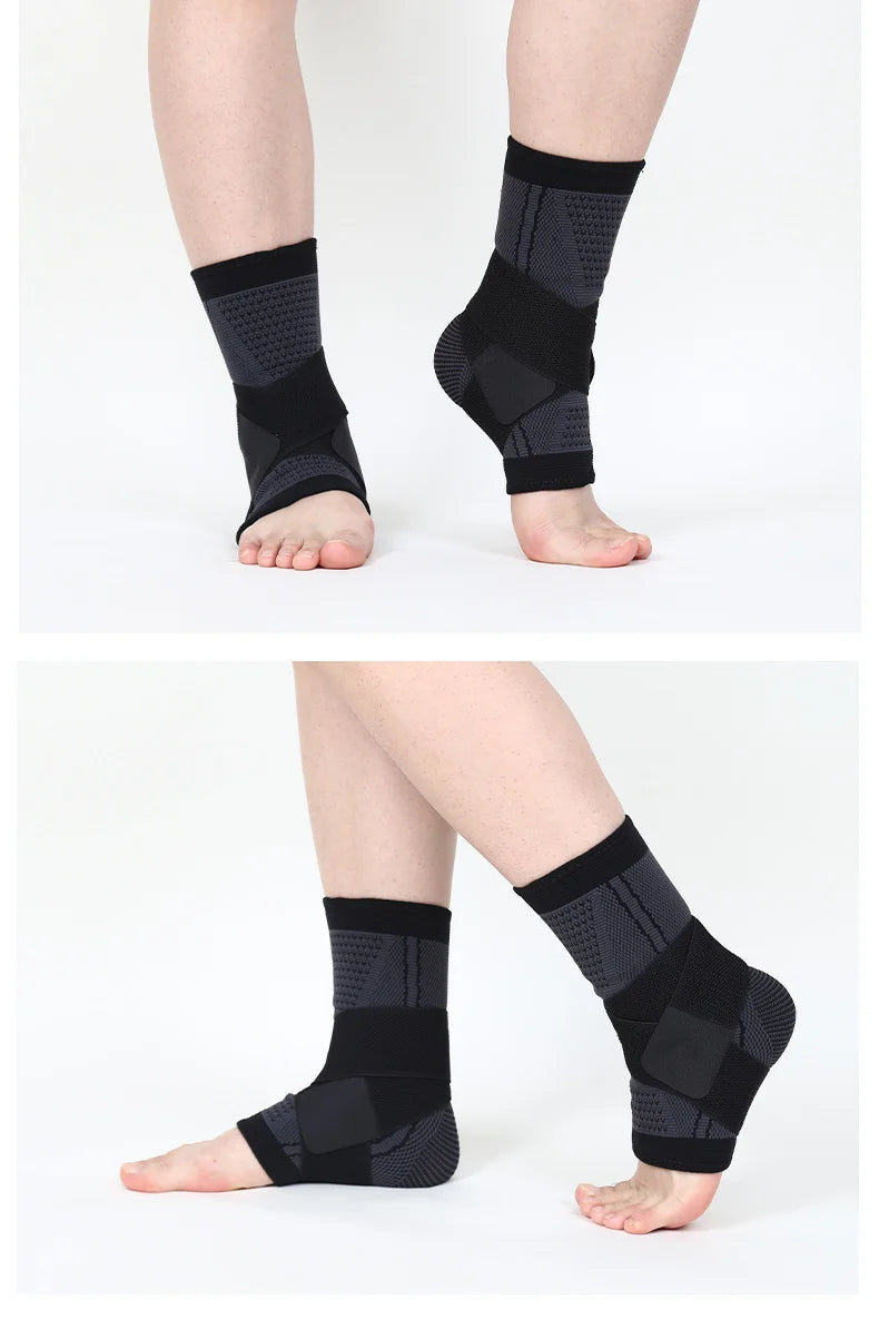 Adjustable compression ankle support brace with non-slip design for sports protection - product image