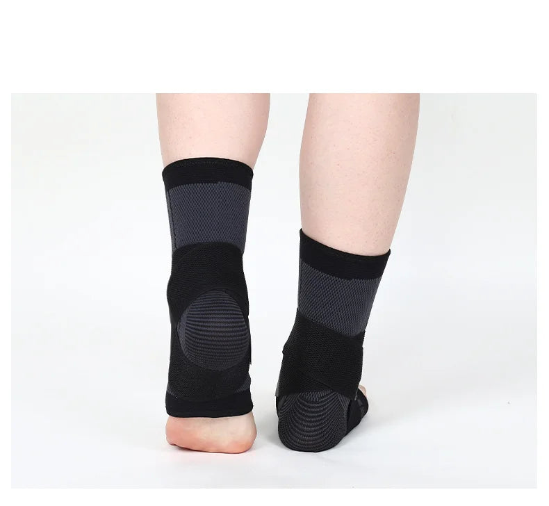 Adjustable compression ankle support brace with non-slip design for sports protection - product image