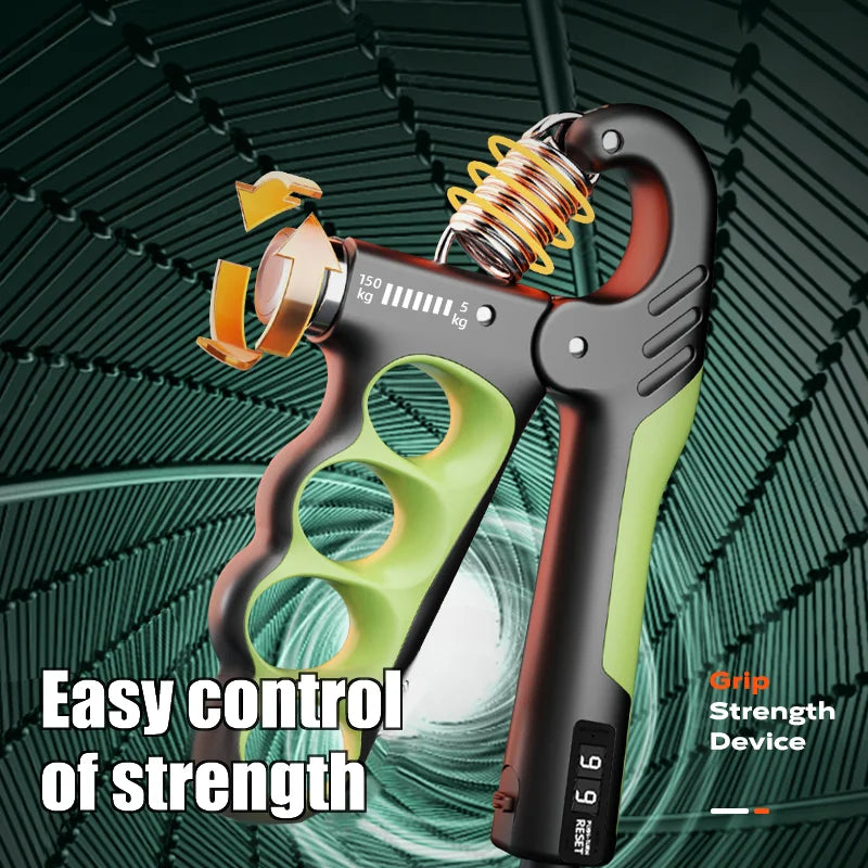 Adjustable grip strength device with mechanical counter for hand and wrist training - product image