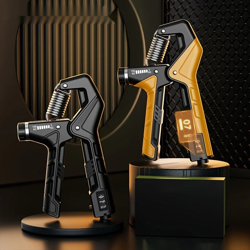 Adjustable grip strength trainer with digital counter and anti-slip handle - product image