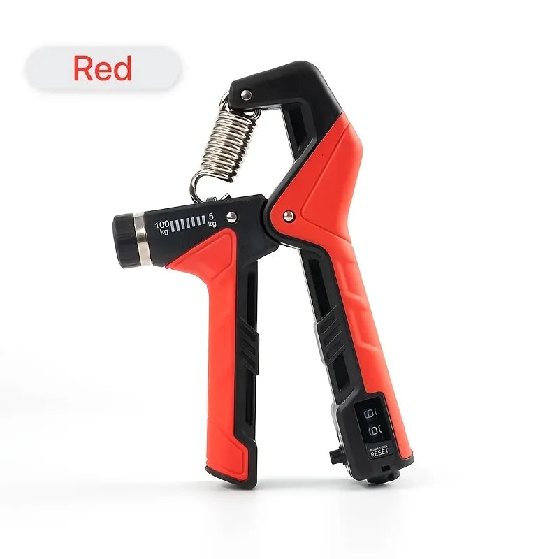 Adjustable grip strength trainer with digital counter and anti-slip handle - product image