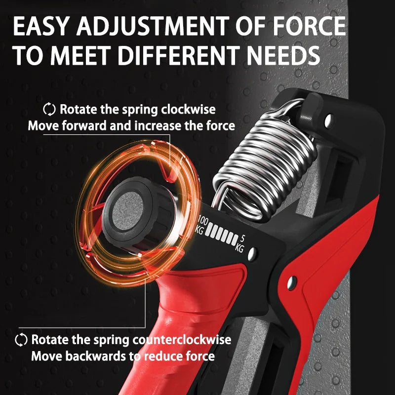 Adjustable grip strength trainer with digital counter and anti-slip handle - product image