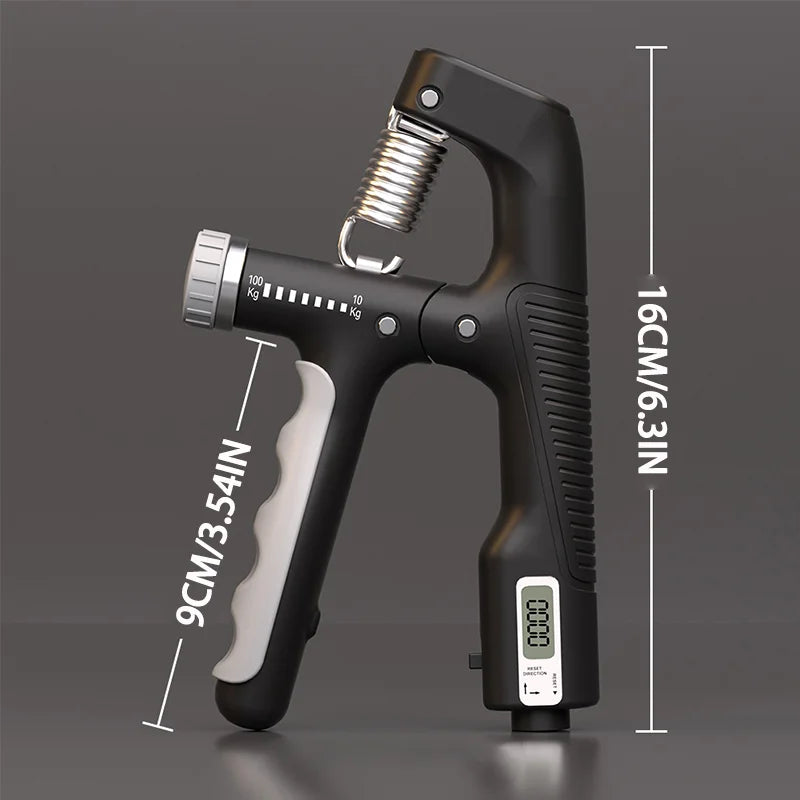 Adjustable grip strength trainer with electronic counting and non-slip tpr handle - product image