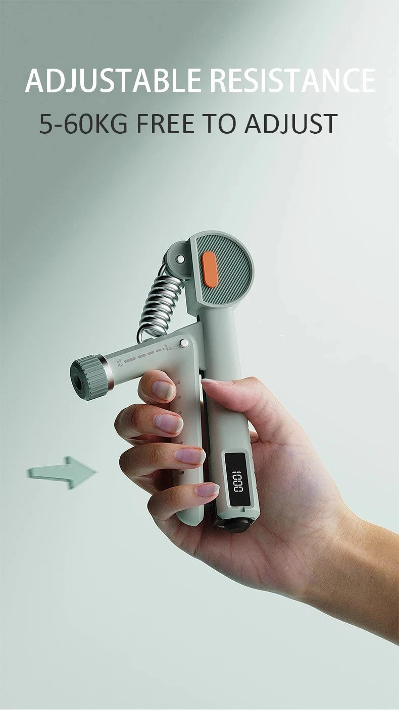 Adjustable hand grip strengthener with ergonomic anti-slip handles 5-60kg resistance - product image