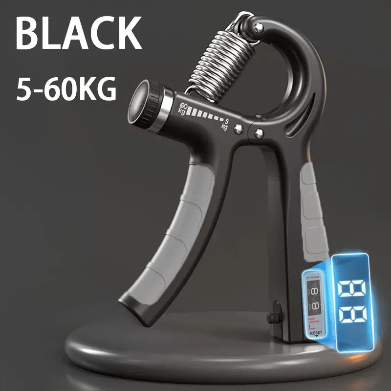 Adjustable hand grip strengthener with mechanical counter 5-60kg resistance - product image