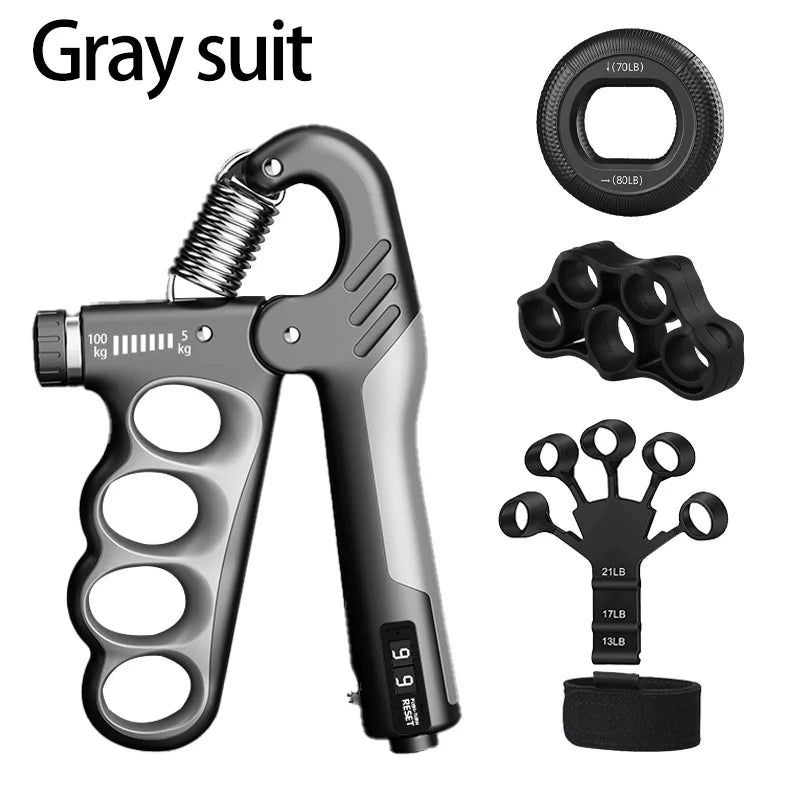 Adjustable hand grip strengthener with mechanical counting stainless steel spring - product image