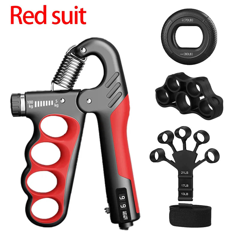 Adjustable hand grip strengthener with mechanical counting stainless steel spring - product image
