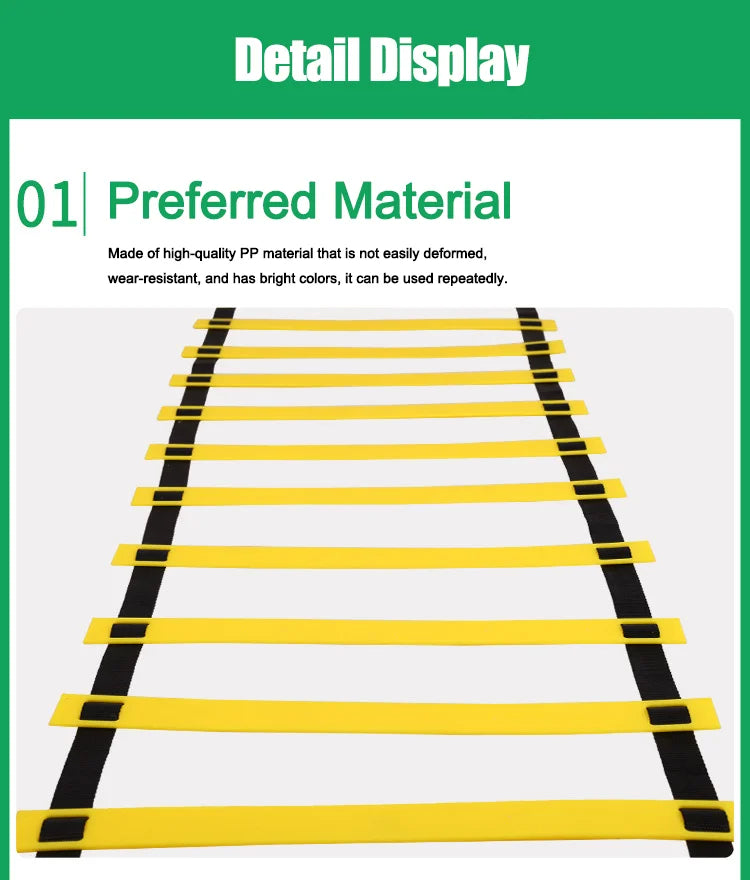 Adjustable nylon agility ladder for speed and coordination training - product image