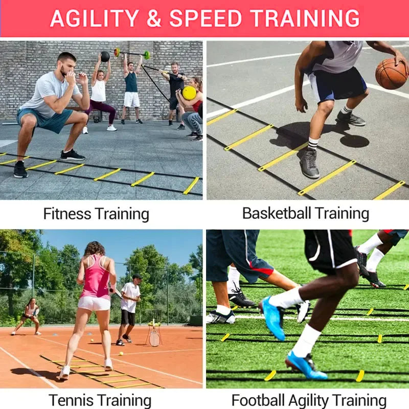 Adjustable nylon agility ladder for speed and coordination training - product image