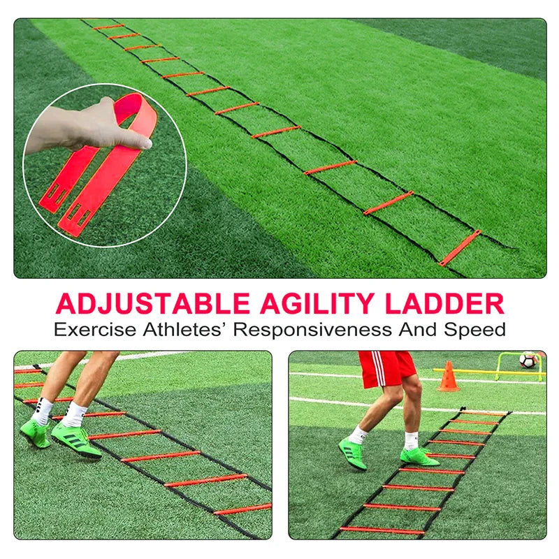 Adjustable nylon agility ladder for speed and coordination training - product image