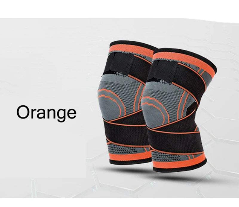 Adjustable polyester knee brace sleeve with dual elastic straps for support - product image