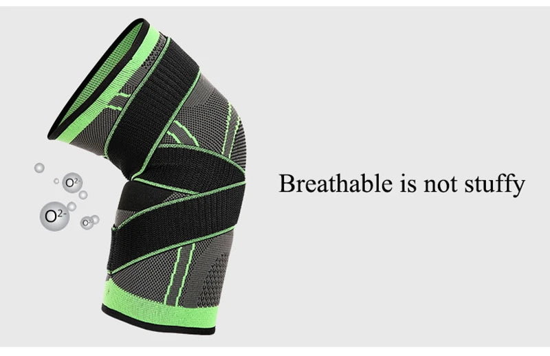 Adjustable polyester knee brace sleeve with dual elastic straps for support - product image