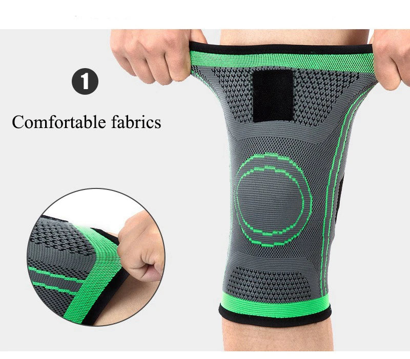 Adjustable polyester knee brace sleeve with dual elastic straps for support - product image