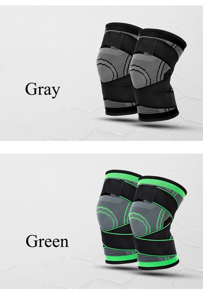 Adjustable polyester knee brace sleeve with dual elastic straps for support - product image