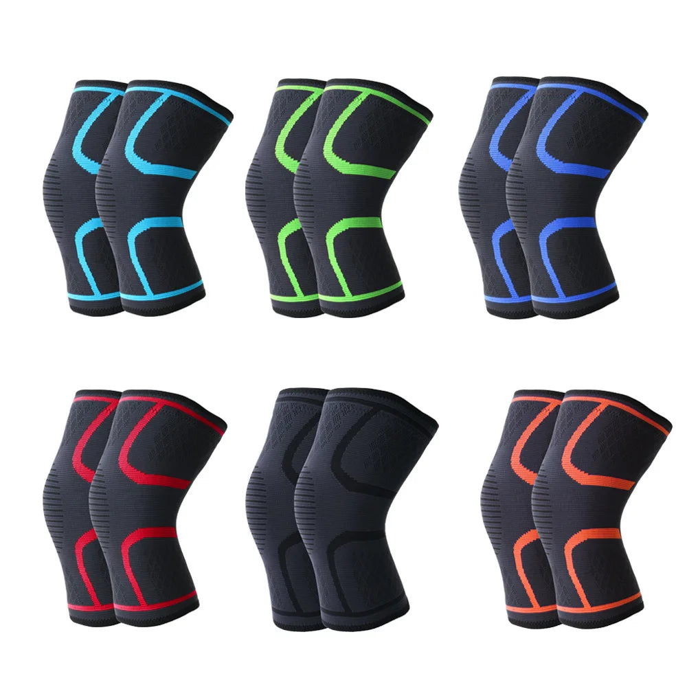 Adjustable polyester knee brace sleeve with dual elastic straps for support - product image