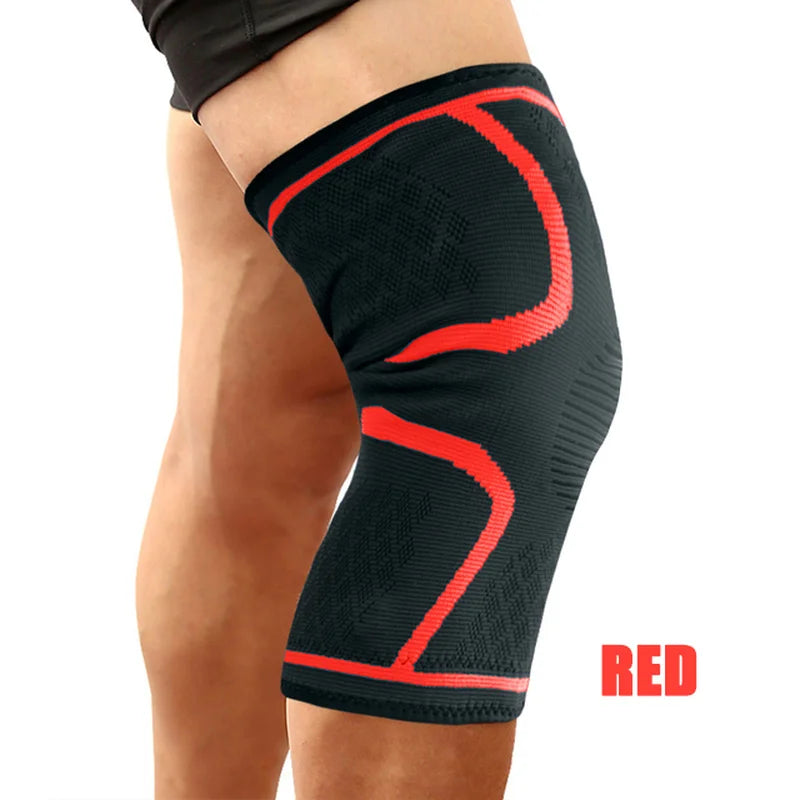 Adjustable polyester knee brace sleeve with dual elastic straps for support - product image