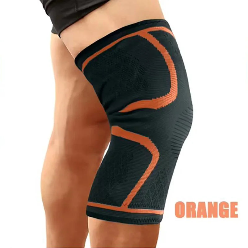 Adjustable polyester knee brace sleeve with dual elastic straps for support - product image