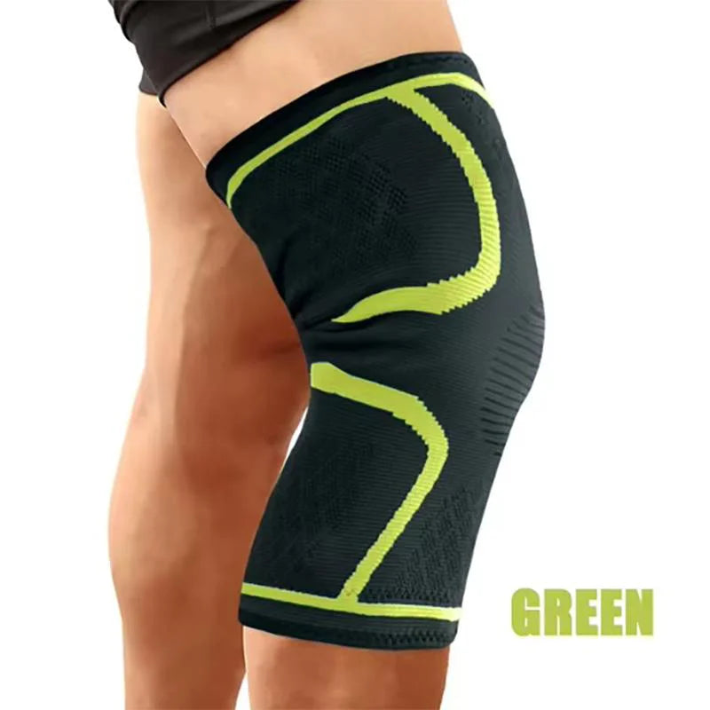 Adjustable polyester knee brace sleeve with dual elastic straps for support - product image