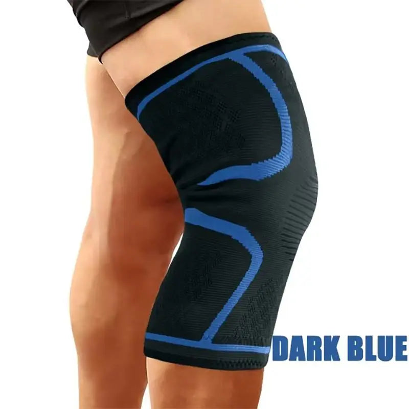 Adjustable polyester knee brace sleeve with dual elastic straps for support - product image