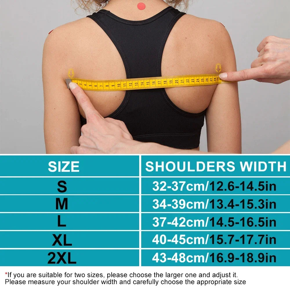 Adjustable posture corrector brace for upper back, neck, shoulder, and clavicle support - product image