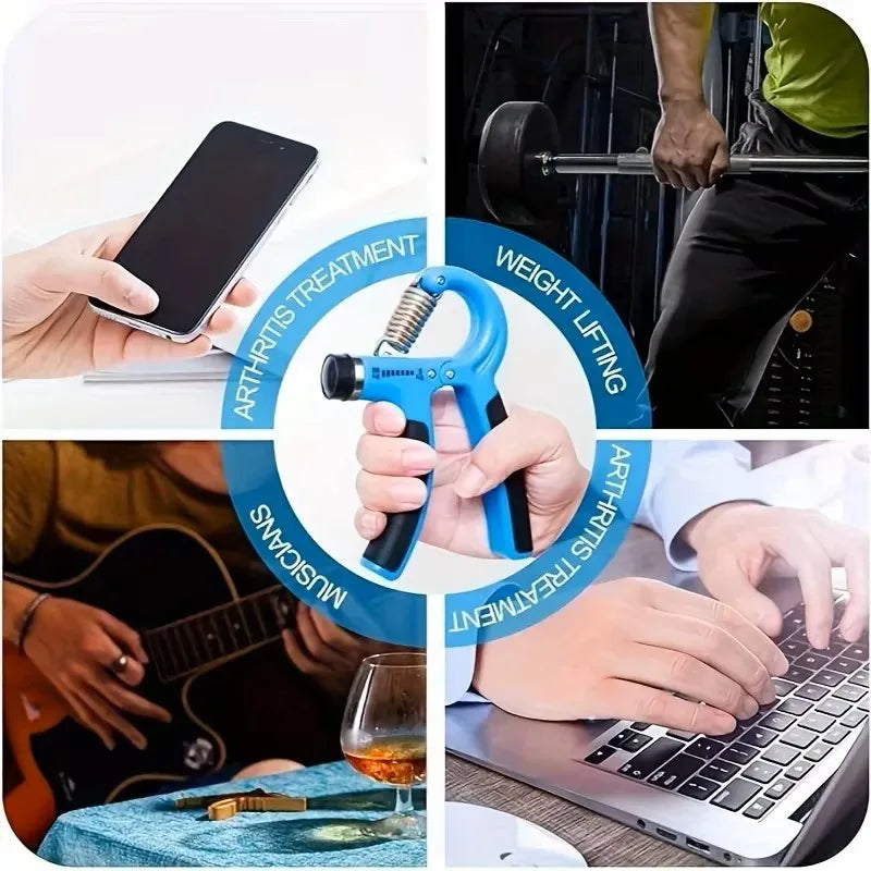 Adjustable resistance hand grip strengthener with ergonomic non-slip handles - product image