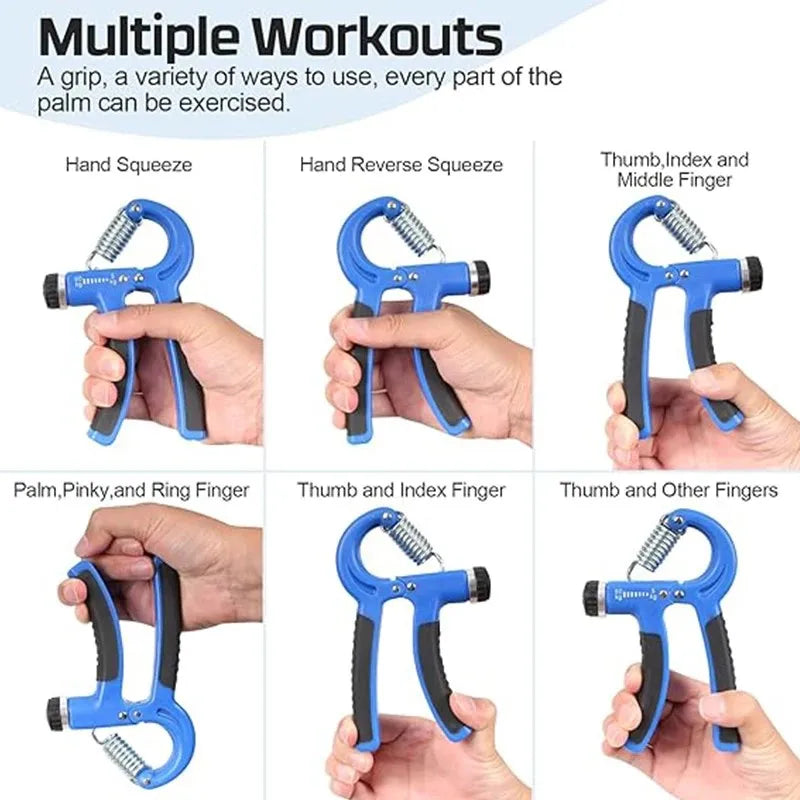 Adjustable resistance hand grip strengthener with ergonomic non-slip handles - product image