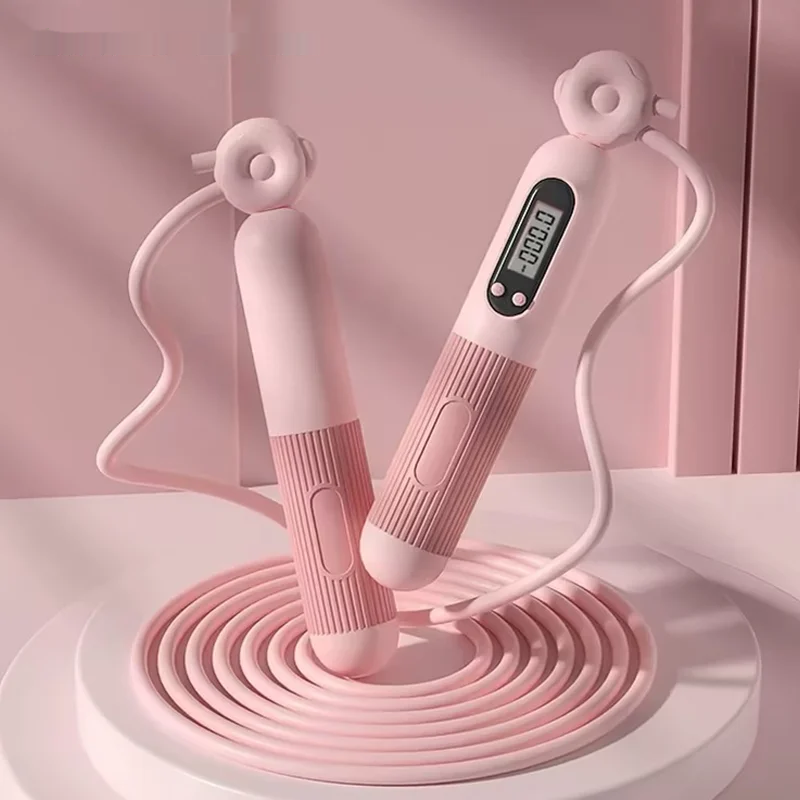 Adjustable skipping rope with digital counter for fitness and weight loss - product image