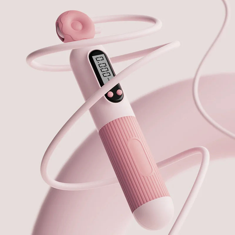 Adjustable skipping rope with digital counter for fitness and weight loss - product image