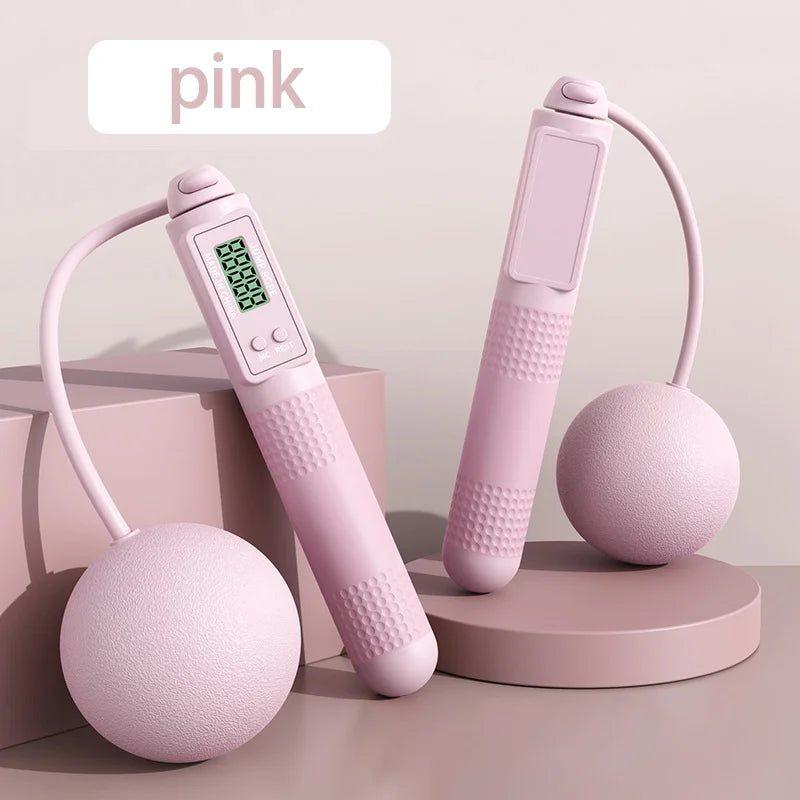 Adjustable skipping rope with digital counter for fitness and weight loss - product image