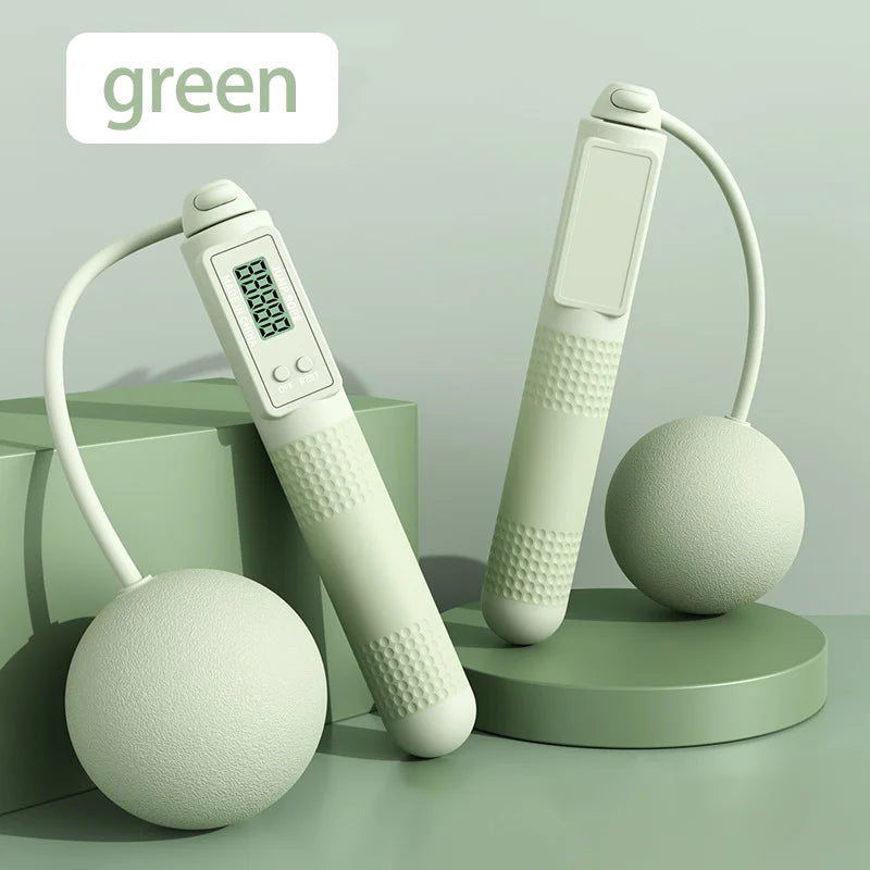 Adjustable skipping rope with digital counter for fitness and weight loss - product image