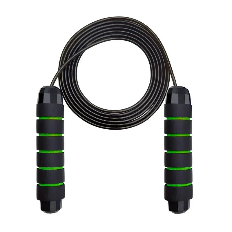 Adjustable tangle-free steel wire speed jump rope with foam handles - product image