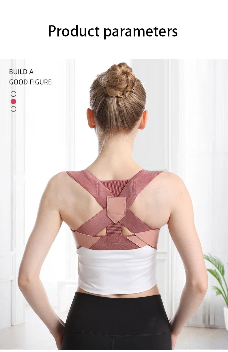 Adjustable upper back posture corrector with breathable cross straps for adults - product image