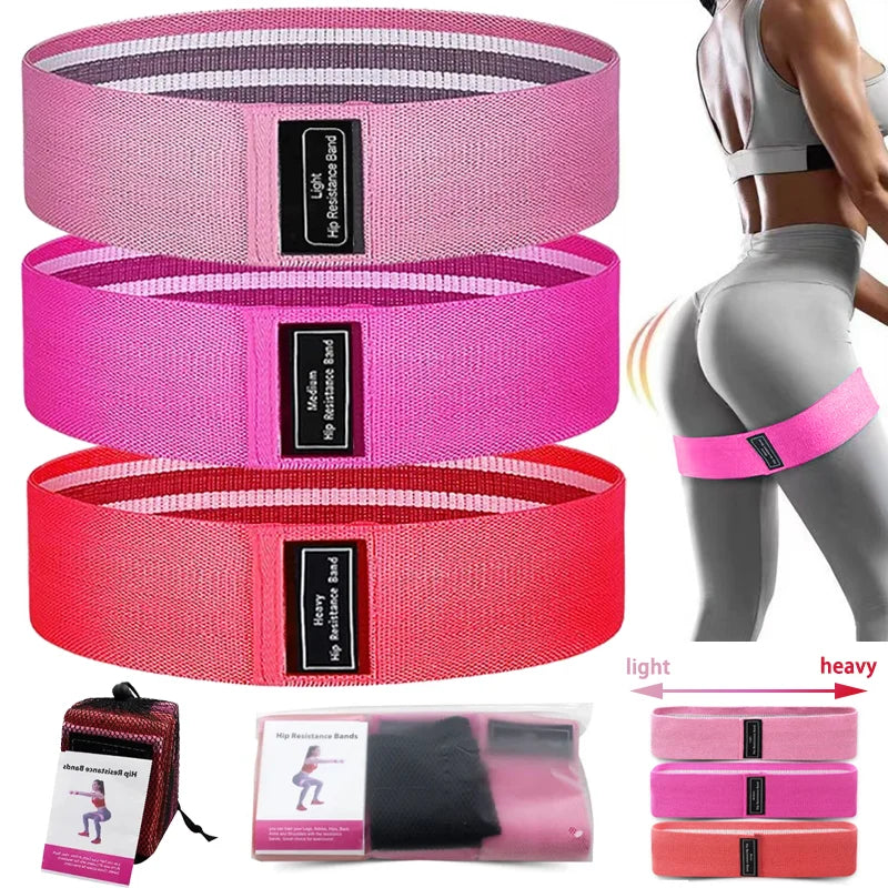 Braided fabric resistance loop band set for leg and hip workouts - product image