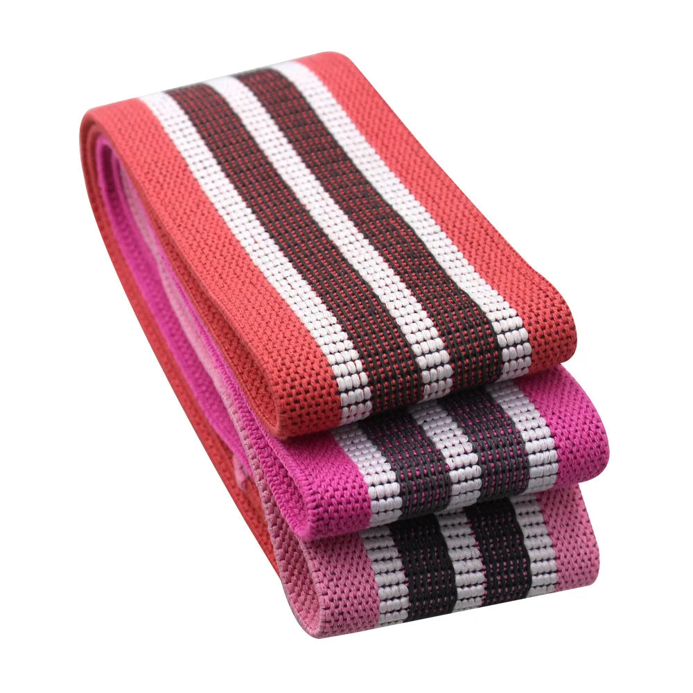 Braided fabric resistance loop band set for leg and hip workouts - product image