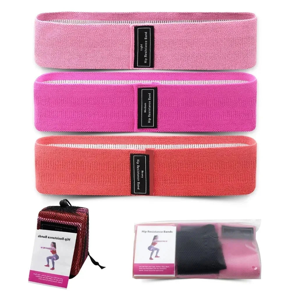 Braided fabric resistance loop band set for leg and hip workouts - product image