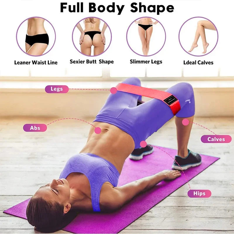 Braided fabric resistance loop band set for leg and hip workouts - product image